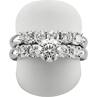 14k White Gold 2.40 cttw Round-Cut Diamond Bridal Set