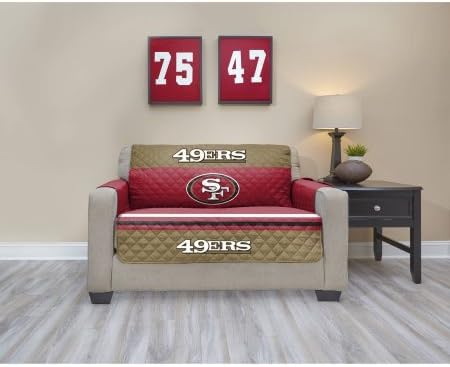 NFL Licensed TPU Lamination Waterproof Furniture Protector, Love Seat, San Francisco 49Ers | Multicolor
