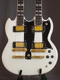 Miniature Guitar RUSH Alex Lifeson White Double neck