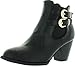 Top Moda TAIL-3 Women's Buckle Stacked Block Heel Chelsea Ankle Booties