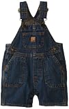 Carhartt Baby-boys Infant Washed Denim Shortall Bib