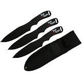 Throwing Knife Set with Three Knives, Stainless Steel Handles, Perfect for ninja & martial arts, Black Nylon Sheath, 8-Inch Overall True Strike TS-179-3 Series