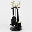 Woodfield Brass Polished Brass and Black 5-piece Mini Tool Set with Ball Handle for Fireplace
