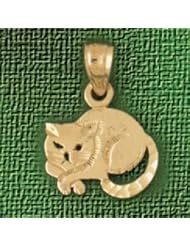 Dazzlers Solid 14 karats Gold Cat Kitten Charm Pendant available in three colors from jewelsberry (weights: 0.8 grams only)