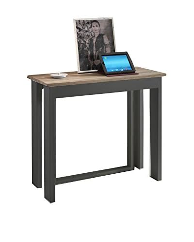 Design Twist Office Consolle/Tavolo Allungabile Nero/Rovere
