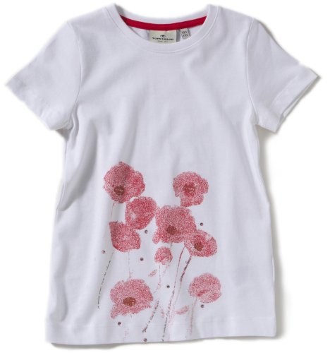 TOM TAILOR M&auml;dchen T-Shirt 10224550081/tee water color print, Gr. 128/134, Wei&szlig; (2000) Preisvergleich