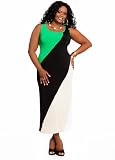 Ashley Stewart Womens Plus Size Color Block Maxi
