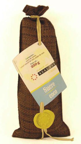 Quai Sud French Coconut flavored sugar in burlap bag by Quai Sud