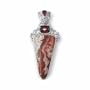 Sterling Silver Mexican Crazy Lace, Garnet and Pink Tourmaline Pendant by Sajen