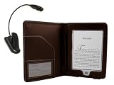Produkt-Bild: Navitech Braune Premium Executive Leder Flip Trage Tasche Im Buch Stil Mit Nacht Lampe/Lese Licht F&uuml;r Das Neue Amazon Kindle Touch Wi-Fi, 6 Zoll E Ink Display Amazon 4G E-reader Ger&auml;t (November 2011 Ausgabe)