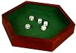 Wood Hexagonal 12" Dice Tray with 5 Dice