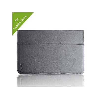 Poetic Slimbook Leather Case for Toshiba Thrive 10.1-Inch Android Tablet, Black