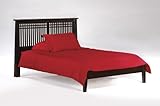 Night & Day Solstice Full Complete Bed with Headboard, Footboard, Rails and Slats Chocolate Finish