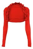 Long Sleeve Ruffle Neck Bolero Shurg Cardgian Fits Size 4-10