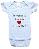 SOMEONE IN SWEDEN LOVES ME - SWEDISH BABY - Country Series - White, Blue or Pink Onesie / Baby T-shirt