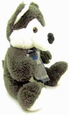 Alaska Soft Sitting Grey Wolf W/ Scarf 9" Plush