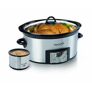 Crock-Pot SCCPVC605-S 6-Quart Countdown Oval Slow Cooker with Dipper Stainless Steel