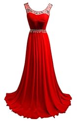 Crystals Crystal Beaded Sequined Chiffon Prom Dress 