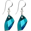Handcrafted Austrian Crystal Indicolite Avant-Garde Earrings MADE WITH SWAROVSKI ELEMENTS