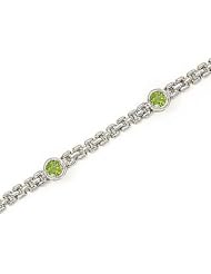14kt Yellow Gold Round Peridot Bracelet
