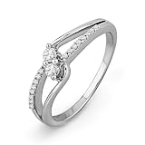 Sterling Silver Round Diamond Promise Ring (1/6 cttw)