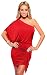 Sexy Kimono Sleeve One Shoulder Rhinestone Cocktail Club Evening Mini Dress