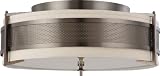 Nuvo Lighting 60/4037 Four Light Diesel Large Flush with Khaki Fabric Shade/Cream Diffuser, Hazel Bronze