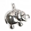 Sterling Silver Pendant - Elephant - Clear Cubic Zerconia - 19mm Height