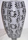 Lisa Jenks Decorative Black Embroidery Glass Vase