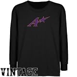 NCAA Evansville Purple Aces Youth Black Distressed Logo Vintage T-shirt