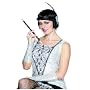 Retro-Zigarettenhalter mit schwarzen Pailletten