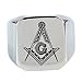 Moonsix Mens 316L Stainless Steel Freemason Band Ring Masonic Rings Silver