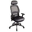 Office Star SPACE Collection: Deluxe Matrex Back Executive Chair with Leather Seat