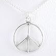 Peace Symbol Pendant in Sterling Silver on a 20" Ball Chain, #8407