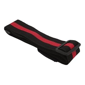 Durable Adjustable Nylon Stripe Guitar Strap With Soft Artificial Leather Ends Red: Musical Instruments
