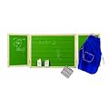 roba 0695 ZU - H�ngetafel, klappbar, 3 Tafelbl�tter, Innenseite gr�nes Tafelblatt f�r Kreide, wei�e Au�enseite magnetisch, zusammengeklappt H: 53,5 cm, B: 73 cm, aufgeklappt H: 53,5 cm, B: 146 cm