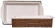 Woven Rattan Rectangle Basket with White Ceramic Casserole Liner 16 1/2"L x 8 1/2"W x 4"H