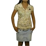 G Unit - Gunit Ladies Authentic White and Gold Polo Shirt