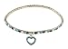 Anklet - A24- Swarovski (tm) Crystal - Stretch ~ Aqua and Brown with Heart Charm