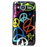 Hard Snap on Plastic RUBBERIZED BLACK With HANDMADE PEACE SIGN Design Sleev ....