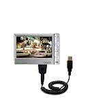Coiled Power Hot Sync and Charge USB Data Cable w/ Tip Exchange for the Archos 605 WiFi - Gomadic Brand