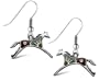 Sterling Silver Turquoise Inlay Mosaic Horse Earrings