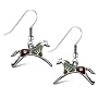 Sterling Silver Turquoise Inlay Mosaic Horse Earrings