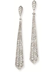 14k White Gold Diamond Dangle Earrings - Gold Jewelry
