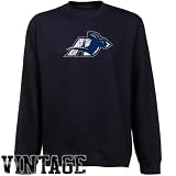 NCAA Akron Zips Navy Blue Distressed Logo Vintage Premium Crew Neck Fleece Sweatshirt