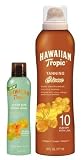 Hawaiian Tropic Tanning Crème Lotion Sunblock SPF 10, 6-fluid Ounce Bottles + Travel Size Mango After Sun Creme Lotion 1.5 Fl Oz
