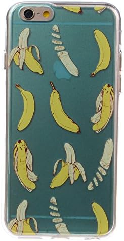 Cyber Digital Transparent Protective Flowers Soft Smooth Case Cover For Iphone 6 Bananas Applique