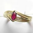 14K Yellow Gold Ruby and Diamond Ring