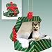 German Shepherd Green Gift Box Dog Ornament - Tan & Black