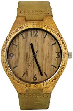 Handmade Lady Acacia Koa Wooden Watch Made with Hawaiian Petroglyphs and Cowhide Leather Strap Kahala Brand- HGW-23AK39